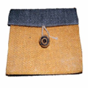 Pochette enveloppe réutilisable imprimée en jute avec logo personnalisé Sac de style tendance avec fermeture éclair à motif géométrique - Product Image 5