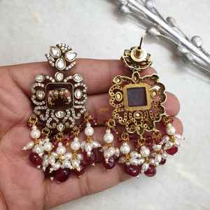 Kundan AD Fusion Ruby Red Fashion Boucles d'oreilles - Product Image 1