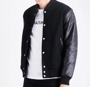 แจ็คเก็ตบอมเบอร์เลตเทอร์แมนเสื้อแขนยาวหนังสั่งทำ - Product Image 3