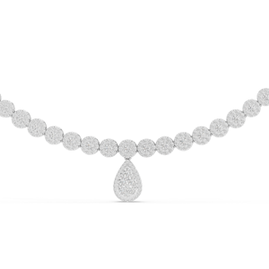 7.88 CT Lab Diamond Necklace with Pear Pendant Round Brilliant & Pear Cut 18KT, 14KT Gold Rose, Yellow, White Gold - Product Image 3