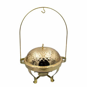 Hammered copper chafing dish with black iron stand. Keeps <b>food</b> warm at <b>buffets</b> events <b>Food</b> <b>Warmer</b> <b>Buffet</b> Server - Product Image 5