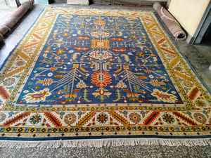 Magnifiques tapis d'Oushak noués à la main, 100% laine, à poils bouclés, écologiques, lavables, antidérapants, doux pour la maison et l'usage commercial - Product Image 5