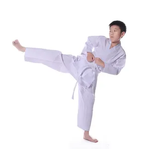 Seragam kelas berat Karate-putih profesional Kimono-kualitas tinggi 100% katun 12oz Kit seni bela diri-sempurna untuk kompetisi