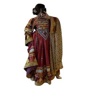 Nouvelle dernière robe de poids lourd de style bohème vintage afghan moderne avec dentelle à imprimé floral couleurs et tailles personnalisables - Product Image 1