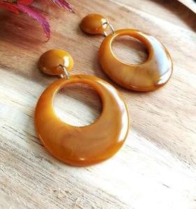 Resin Embroidery <b>Earrings</b> Handmade Stainless Steel Fashion Jewelry for Women Girls Classic Wedding Look High Quality - Product Image 4