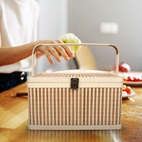 Aufbewahrung sbox aus synthetischem Bambus mit Griff Hand gefertigte Bambus box Umwelt freundliche natürliche Tisch dekoration Großhandel aus Vietnam