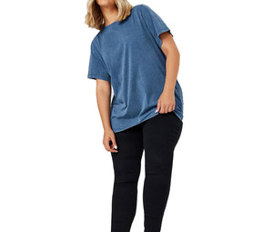 Camiseta de Cuello Redondo Extra Grande para Mujer, 180G, 100% Algodón, Lavado Ácido, Transpirable, de Secado Rápido, para Verano, con Logotipo Personalizado Serigrafiado - Product Image 6