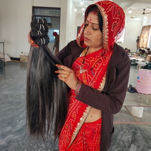 Extensiones de cabello humano virgen crudo vietnamita, máquina de cabello de templo recto, paquetes de trama doble, cabello humano indio crudo - Product Image 2
