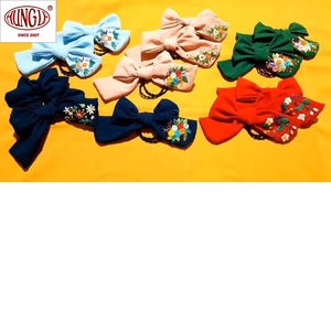 Wholesaler Cotton Elegant Hairpins Embroidery Style for Girl Making - Product Image 3