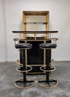 Barre sèche avec deux tabourets et étagère miroir/barre sèche Morden et armoire à vin meubles de salon, armoire de Bar à domicile armoire à vin