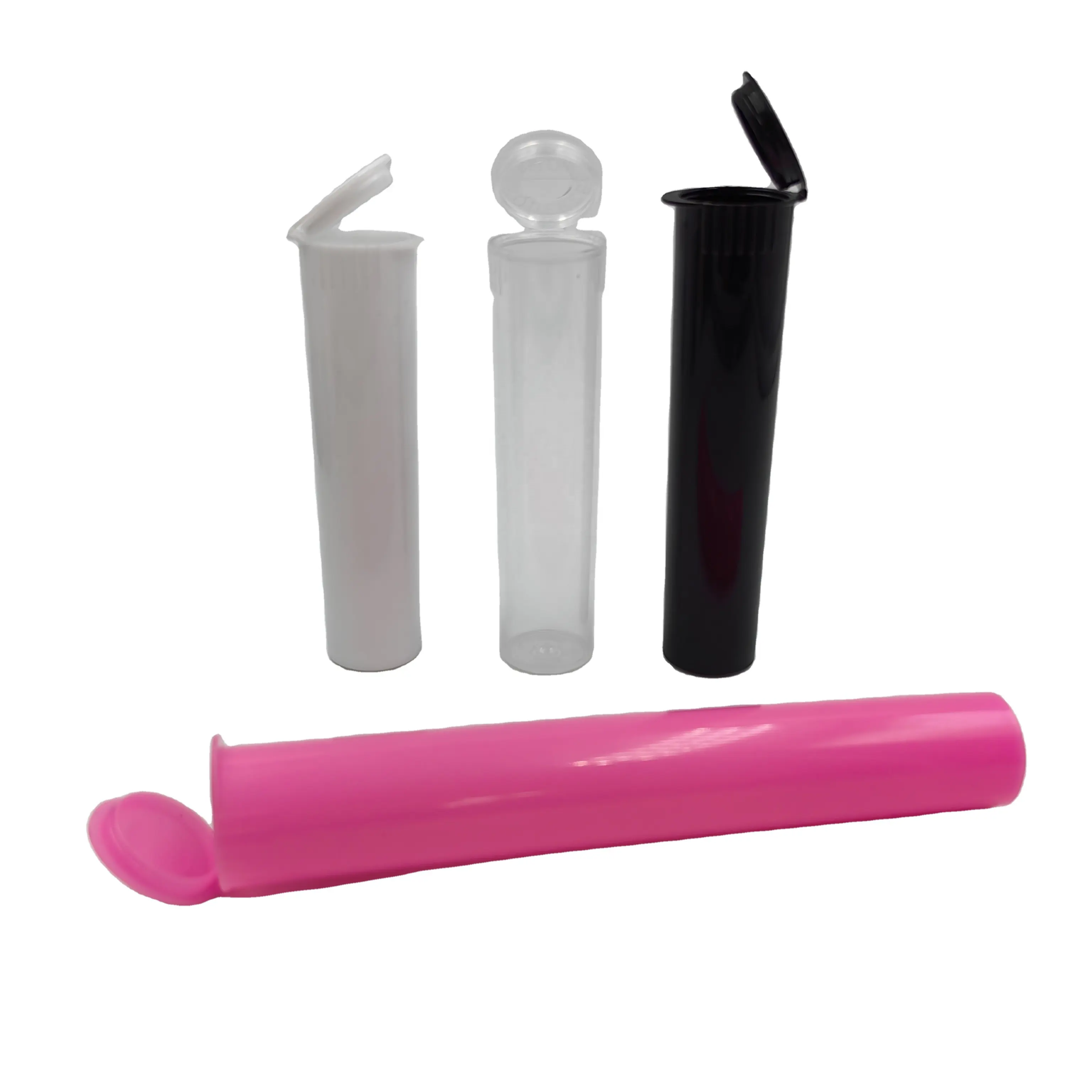 Flacone contenitore Pop-Top in plastica da 116mm trasparente nero bianco resistente ai bambini 70 72 75 80 90 98 tubi per bottiglie da spremere da 100mm