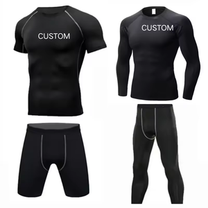 Control Fabric Custom Wholesale Compressed Shirts Custom Logo Men's Rashguard Spandex / Nylon Compression Shirts Anti-UV UPF50+ - Product Image 6