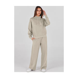 Survêtement surdimensionné 100% coton pour hommes en noir uni à manches longues Sweat à capuche respirant Joggers pour le printemps pas cher prix - Product Image 2