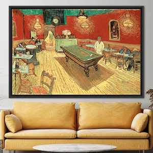 Lienzo impreso: Obra de arte de Van Gogh, El Café de la Noche - Elegante arte de pared, 1 pieza: Marco negro - Product Image 1