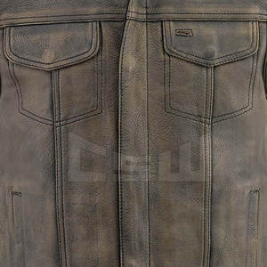 Real Leather <b>Men</b> Fashion <b>Vest</b> Made in High Quality Best Design Leather <b>Vest</b> - Product Image 5