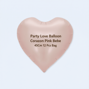 Palloncini a Forma di Cuore Rosa per Feste, 45 Cm, Confezione da 12 Pezzi - Product Image 2