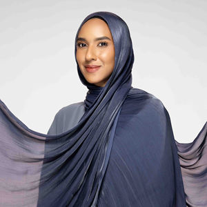 Neuer Großhandel Damen Langer Quadratischer Polyester Atmungsaktiver Hijab Glitzer Schimmer Crinkle Crepe Seidenchiffon Muslimische Mode Kopftuch - Product Image 1