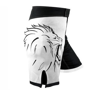 Pantalones cortos MMA de dos tonos en blanco y negro personalizados, poliéster Spandex de secado rápido, la mejor venta, ropa de artes marciales, diseño de Panel lateral - Product Image 1