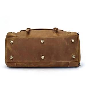 Sac de voyage en cuir de marque privée personnalisée de haute qualité Hommes Femmes Valise De Voyage Sac polochon avec compartiment à chaussures - Product Image 4