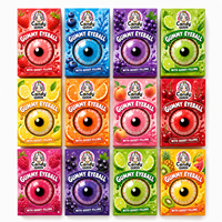 Bonbons Gélifiés Géants en Forme d'Œil Remplis de Confiture de Fruits, Étiquette Personnalisée, Vente en Gros OEM/ODM, pour Halloween (Halal / Casher)