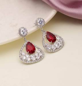 ต่างหูเงินระย้าดีไซน์เนอร์ต่างหูแฟชั่นหลากสีสำหรับผู้หญิงและเด็กผู้หญิง - Product Image 1