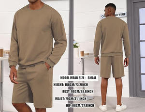 Nouveau haute qualité hommes 100% coton ensemble court imprimé été Streetwear col rond t-shirt survêtement pour OEM hiver adapté - Product Image 2