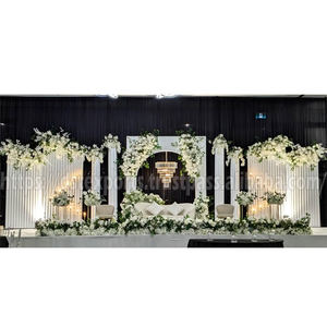 Escenario de Pilar romano clásico para bodas y recepciones británicas, superventas, decoración de escenario de boda inglés, pilares de fibra blanca, EE. UU. - Product Image 5