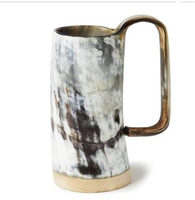 Mug à bière Viking en corne de vache naturelle, de qualité supérieure, taille et couleur personnalisables, logo, style vintage, respectueux de l'environnement