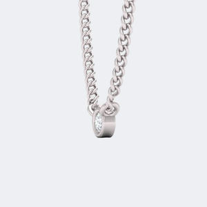 Collier pendentif solitaire serti de diamants ronds de 0,05 carat, or 14 carats, diamants de laboratoire couleur D, pureté VVS, bijoux minimalistes pour femmes - Product Image 3