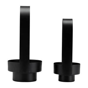 Set of 2 Matte <b>Black</b> Coated Decorative Vintage Look Solid Metal <b>Lantern</b> Antique <b>Lantern</b> Handmade for Villas Hotel Decorative - Product Image 4