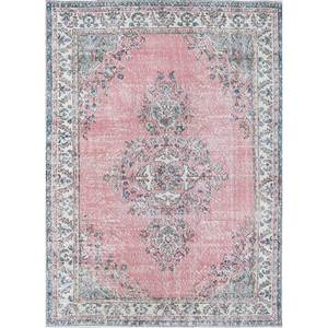 Tapis en laine noués à la main de grande taille, style vintage, motif médaillon rouge et orange, pour salon ou couloir - Pae-2596 - Product Image 1