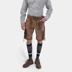 Traditional Bavarian Leather Shorts Custom Embroidered Lederhosen with <b>Suspenders</b> for Oktoberfest and Cultural Festivities - Product Image 2