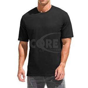 T-shirts pour hommes légers 140gsm en gros personnalisé vierge 100% coton lâche col rond conception respirante - Product Image 6