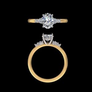 Exquisite Oval Cut Diamond Engagement Ring 14k 18k Solid Gold Three <b>Stone</b> Wedding Band Fine Jewelry Women Luxury Anniversary - Product Image 3