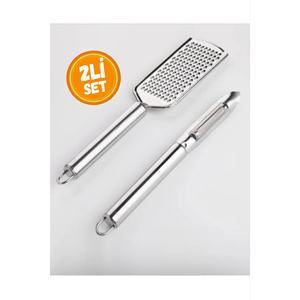 Stainless Steel Grater and Peeler Set for Cheese <b>Chocolate</b> Ginger Potato Lemon-2 Piece Cooking Tool Kit - Product Image 3