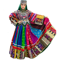 Ensemble de robes maxi en mousseline de soie vintage afghane unie, écologique, respirante, multicolores pour femmes, idéale pour les mariages et les fêtes, style Kuchi