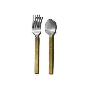 Vente en gros de couverts en métal avec manche doré, cuillère, fourchette et couteau pour la décoration de table de l'Inde - Product Image 3