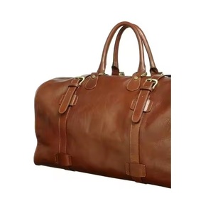 Premium Quality Brown Leather Unisex Duffle Bag Brass Hardware Large Capacity Weekender for Gym Sports & Travel Hot Selling Bag - Product Image 2