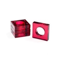 Ensemble de Ronds de Serviette Carrés en Résine Premium Classiques pour Fêtes et Événements – Durables, Écologiques, Faits Main, Décoration de Table Personnalisable