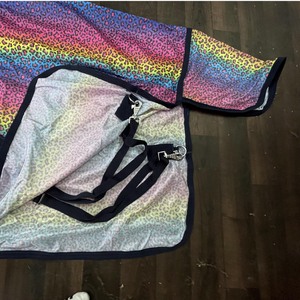 High Quality Horse Fly Rugs Leopard Printed Fly Sheet Summer Combo UV Protected Fly Mesh Fabric Polyester Surcingle <b>Belly</b> Band - Product Image 3