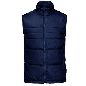 Gilet rembourré doublé en polyester sans manches à col roulé veste en duvet gilet de course manteau coupe-vent de voyage d'hiver pour hommes - Product Image 6