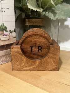 Unique design wooden coaster good quality round shape solid wooden coaster from best exporter in Vietnam - Product Image 5