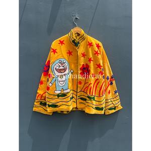 Doremon Embroidery <b>Jacket</b> Velvet Fabric Suzani <b>Jacket</b> With Inside Cotton Lining Unisex Party Wear <b>Jacket</b> Boho <b>Hippie</b> Short Coat - Product Image 5
