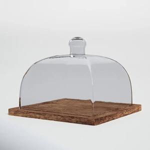 Wooden <b>base</b> <b>glass</b> <b>dome</b> Bakery display <b>glass</b> cloche Dessert display <b>dome</b> Kitchen <b>glass</b> cloche Handmade <b>glass</b> cloche UK - Product Image 4
