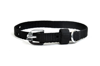 Collier pour chien en nylon réglable avec boucle en métal, noir uni, style simple, collier pour animaux de compagnie toutes saisons pour chiens