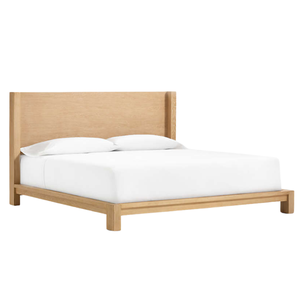 Cama de madera natural King Size, diseño moderno, muebles de madera maciza de Vietnam, mejora la experiencia de tu cliente - Product Image 1