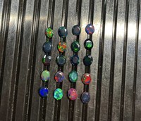 Piedra Preciosa de Ópalo Negro Natural, Corte Ovalado Facetado, 4*5 MM, Alta Calidad, Certificado IGI, Piedra Preciosa Suelta para Joyería