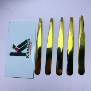 Pinzas de Cejas de Acero Inoxidable Puntiagudas de Alta Precisión KAAMIR INSTRUMENTS, Herramienta de Depilación Ligera, Reutilizable y Ecológica - Product Image 1