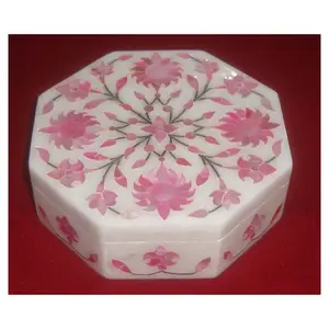Подарочная коробка для матери из груши, розового цвета, с мраморной вставкой, в восьмиугольной форме, ручная работа, Большая Мраморная коробка для сухофруктов