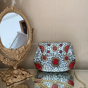 Nuevo último diseño de buena calidad, bolsos de mano de noche para mujer, bolso de mosaico de embrague de Metal, bolso de noche de la India por RF Crafts - Product Image 3